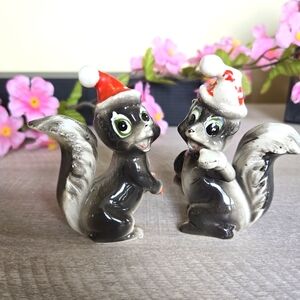Vintage Christmas Squirrels Salt & Pepper Shakers, Retro